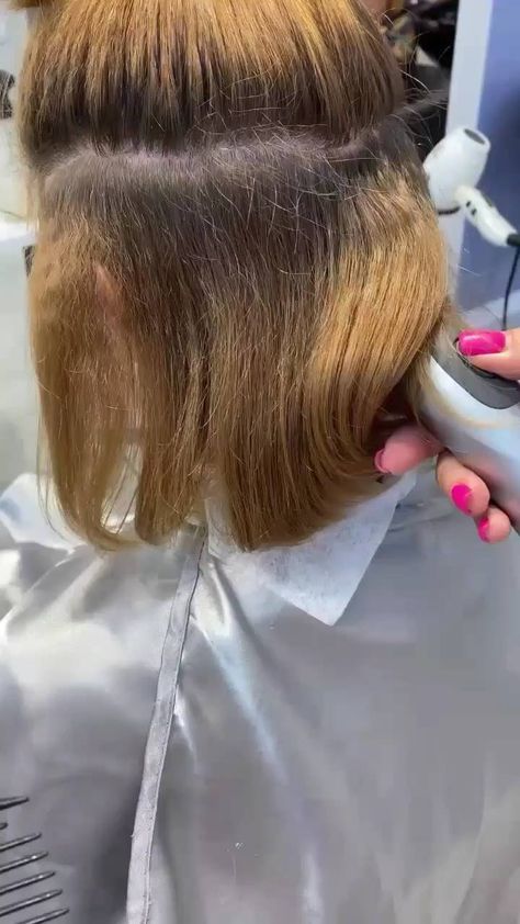 Hair Color Transformation auf Instagram: „Follow @hairstylezt and get awesome tuto 😍⁣⁣⁣⁣⁣⁣ Link in…“ Concave Bob Hairstyles, Hair Color Transformation, Hair Braid Patterns, Hair Cut Guide, Κούρεμα Bob, Hair Styels, Easy Care Hairstyles, Bob Hairstyles For Thick, Pixie Haircut For Thick Hair