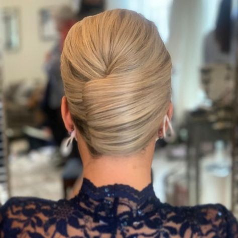 Classic French twist bridesmaid or mother of the bride updo in Philadelphia | Amanda D'Andrea Classic French Twist, Future Hairstyles, French Twist Updo, Bride Updo, French Pleat, Mother Of The Bride Hair, French Twist Hair, Hair Buns, Mom Hairstyles