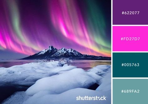 Holiday Colors, Color Inspo, Christmas 2023, Cold Winter, Color Palettes, Light Colors, Aurora, Northern Lights, Color Palette