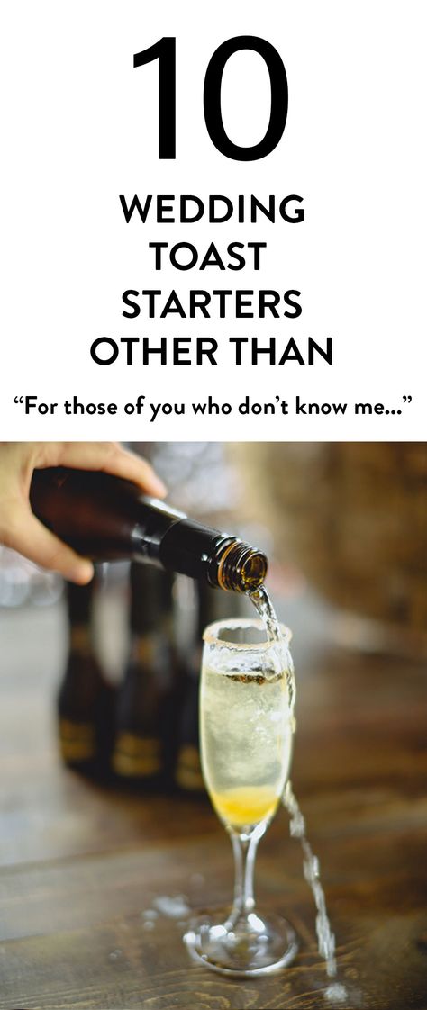 How to start a wedding speech. Wedding toast ideas. Writing a wedding speech. Wedding Toast Ideas, Wedding Toast Quotes, Matron Of Honor Speech, Best Wedding Toasts, Wedding Toast Speech, Maid Of Honor Toast, Sister Wedding Speeches, Toast Speech, Speech Wedding