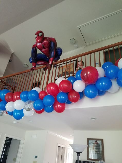 Spiderman Party for my 3 Year Old - MamaLyssa Spiderman 4th Birthday Party, Spider Man Birthday Party Ideas, Spiderman Party Ideas, Spiderman Birthday Party Food, Spiderman Balloon, Spidey Party, Spiderman Home, Working Mom Routine, Spiderman Birthday Party Decorations