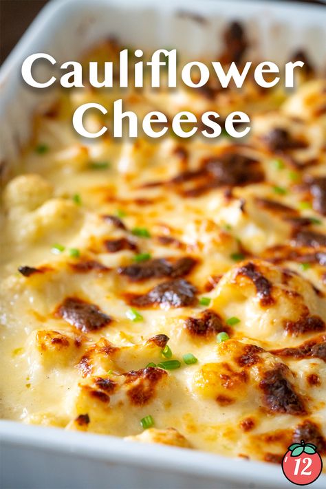 Roasted Cauliflower with Cheese Sauce | 12 Tomatoes Cauliflower With Bechamel Sauce, Cauliflower With White Sauce, Cauliflower With White Sauce Recipes, Roasted Cauliflower With Cheese Sauce, Cauliflower In Cheese Sauce, Cheese Sauce For Cauliflower Recipe, Sauce For Cauliflower, Broccoli And Cauliflower Side Dish, Roasted Cauliflower With Cheese