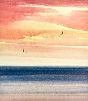 Seni Pastel, Painting Sunset, Watercolor Sky, Watercolor Paintings For Beginners, Watercolor Sunset, Watercolor Ocean, Canvas For Beginners, Watercolour Inspiration, Sunset Sea