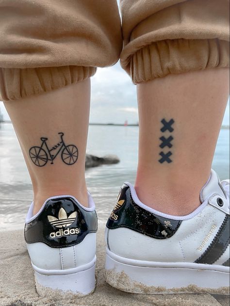 #tattoo#tattooinspo#amsterdamtattoo#thenetherlands#tattoo Amsterdam Tattoo Ideas, Dutch Tattoo Ideas, Tattoo Prep, Amsterdam Tattoo, Bicycle Tattoo, Dad Tattoos, S Tattoo, Story Ideas, Paw Print Tattoo