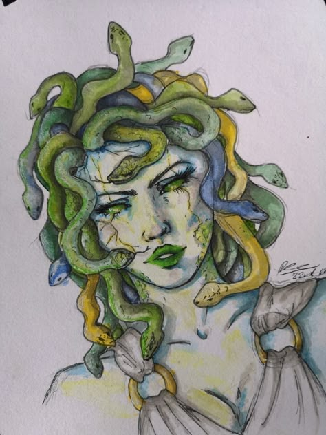 Medusa Painting, Medusa Drawing, Medusa Art, Arte Doodle, Medusa Tattoo, Greek Mythology Art, Mythology Art, Arte Sketchbook, Greek Art