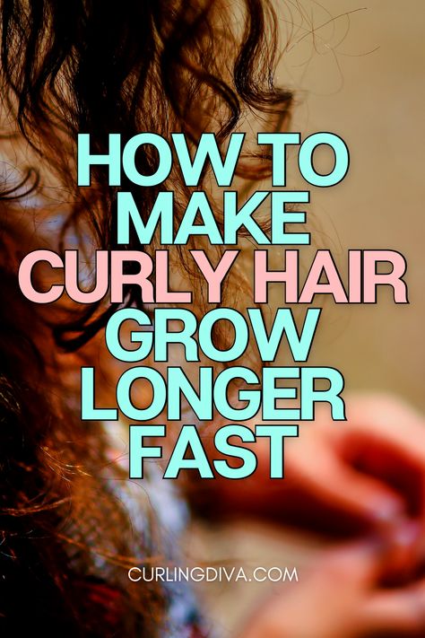 Hairgrowth Curly Hair, How To Think Your Hair, Tips For Growing Curly Hair, How To Weigh Down Curly Hair, How To Make Your Hair Grow Faster Longer Curls, How To Get Longer Curly Hair, How To Grow Out Curly Hair Fast, Grow Curly Hair Faster Natural Curls, Growing Curly Hair Faster