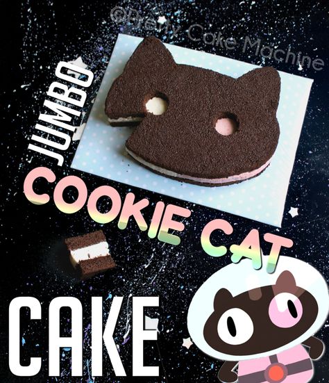 Recipe/Tutorial: Jumbo Cookie Cat Mousse Cake | Pretty Cake Machine Recees Cake, Vanilla Bean Mousse, Chocoflan Cake, Wiggles Cake, Lolly Cake, Cake Pretty, Cookie Cat, Nerdy Nummies, Cake Machine