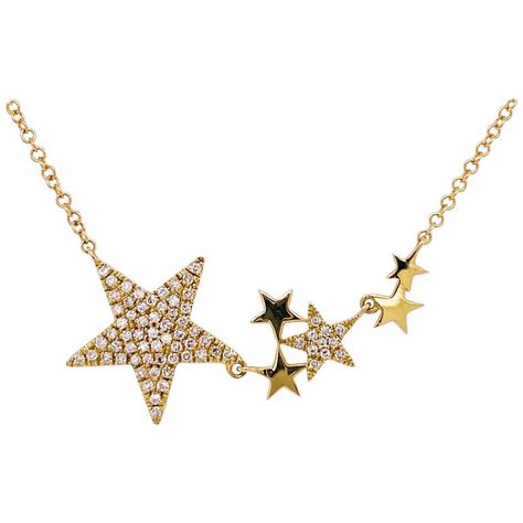 Diamond Star Necklace, 14 Karat Yellow Gold Pave Diamond Flexible Star Bar Space | See more rare vintage Pendant Necklaces at https://www.1stdibs.com/jewelry/necklaces/pendant-necklaces Catch A Falling Star, Star Jewellery, Gold Star Pendant, Bar Space, Diamond Star Necklace, Falling Star, Vintage Pendant Necklace, Star Necklace Gold, Designer Necklace