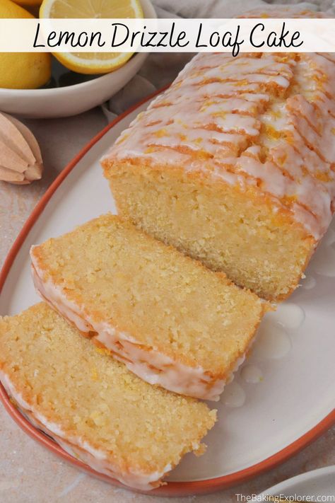 Lemon Drizzle Loaf Cake, Lemon Drizzle Loaf, English Cake Recipes, Lemon Drizzle Cake Recipe, English Cake, Lemon Loaf Recipe, Lemon Loaf Cake, Pies Recipes, Loaf Cake Recipes