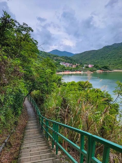 Paved path to Hoi Ha Wan on the Tai Tan Country Trail in Sai Kung, Hong Kong Hong Kong trail | Hong Kong hiking | Hong Kong Outdoors | Hiking trails | Hiking in Asia Sai Kung Hong Kong, Hong Kong Beaches, Journal December, Sai Kung, Kowloon Hong Kong, Hong Kong Food, Hiking Routes, Beautiful Hikes, Hong Kong Travel