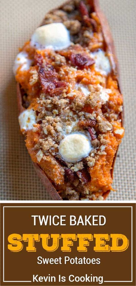 Fully Loaded Baked Sweet Potato, Best Ever Sweet Potato Casserole, Diy Baked Potato, Sweet Potato Fried Recipes, Sweet Potato Balls With Marshmallows, Loaded Sweet Potatoes Recipes, Sweet Potato Entree, Smash Sweet Potato Recipes, Sweet Potato Stacks Muffin Tins