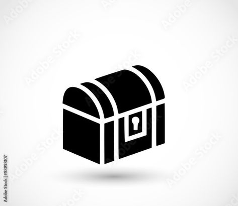 Stock Image: Treasure chest icon vector Graphic Design Portfolio Book, Simple Vector Illustration, Game Gui, Portfolio Book, Graphic Design Portfolio, Background Pictures, Treasure Chest, Vector Stock, Free Vector Art