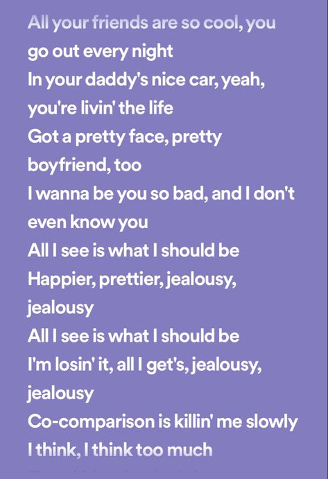 Jealously Jealously Olivia Rodrigo, Jealousy Aesthetic, Jealousy Jealousy Olivia Rodrigo, Jealousy Jealousy, Musical Wallpaper, Olivia Lyrics, 2023 Aesthetic, Fav Music, Keep The Peace