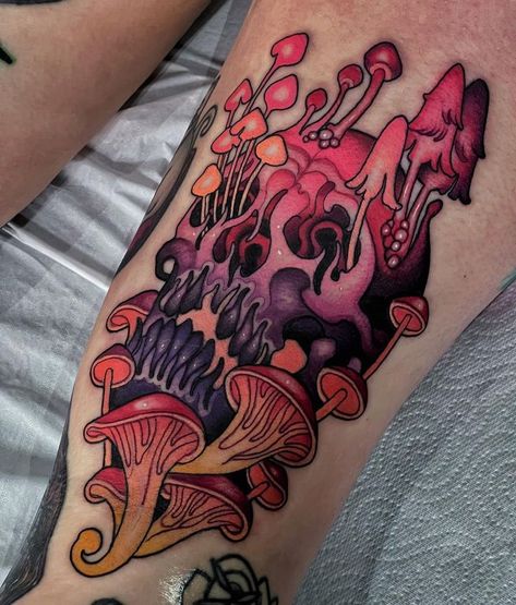 Mushroom Tattoo Ideas, Dr Tattoo, Mushroom Tattoo, Mushroom Tattoos, O Tattoo, Wicked Tattoos, Theme Tattoo, Tatuaje A Color, 1 Tattoo