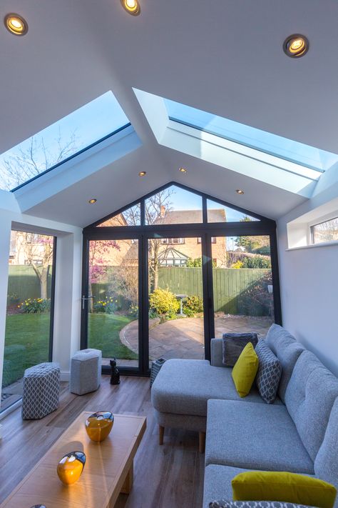 Sun Roofs Ceilings Kitchen, Floor To Roof Windows, Conservatory Into A Room, Conservatory Room Ideas, Conservatory Replacement Ideas, Conservatory Window Ideas, Small Extension Ideas Rear Interior, Glass Link Between House And Garage, Garden Room Extensions Interior