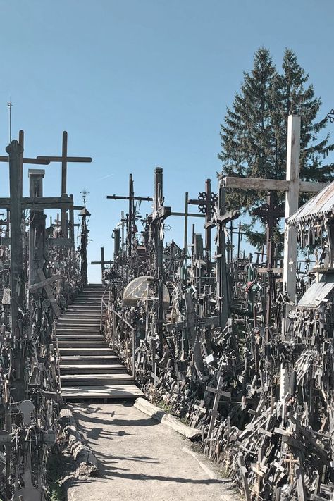 Hill of Crosses (Kryžių kalnas), Lithuania Hill Of Crosses, Lithuania Travel, Capricorn Aesthetic, Aesthetic Tips, Baltic Region, Travel Globe, Unique Places, European Tour, Vilnius