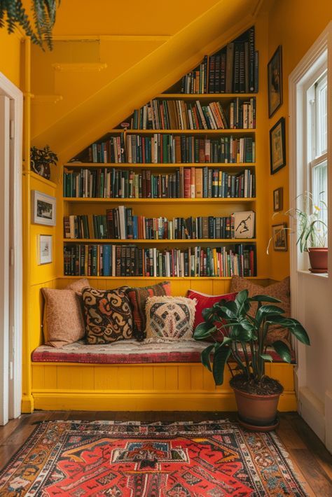 This or That? Home Library Ideas, Dark Wood Shelves, Home Library Rooms, Library Living Room, Neutral Furniture, Library Aesthetic, Home Libraries, Library Ideas, Dream House Interior