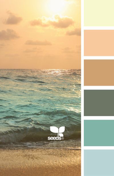 I like the scene with all these colors.  I miss the sand. Beach Color Palettes, Textil Design, Beach Color, Color Palate, Design Seeds, Bedroom Paint, Colour Board, Colour Schemes, Color Pallets