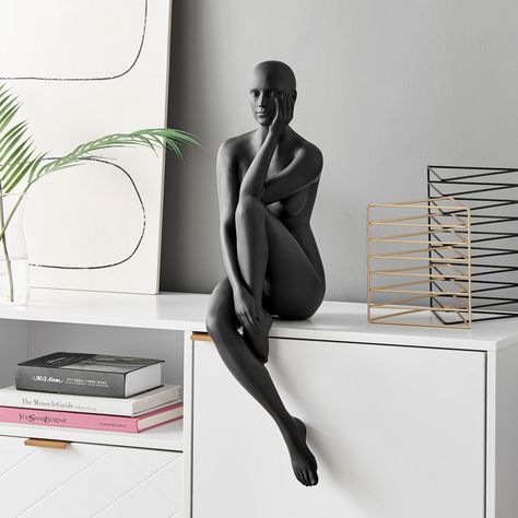 The Beautiful Antoinette Sculpture in Matte Black is a sophisticated, elegant, and alluring. The contemporary sculpture features a nude woman while in a pensive pose. Doll Sculpture, Diy Wall Art Decor, Woman Sitting, Bar Items, Contemporary Sculpture, Modern Light Fixtures, Modern Sculpture, Figurative Sculpture, Decorating Coffee Tables