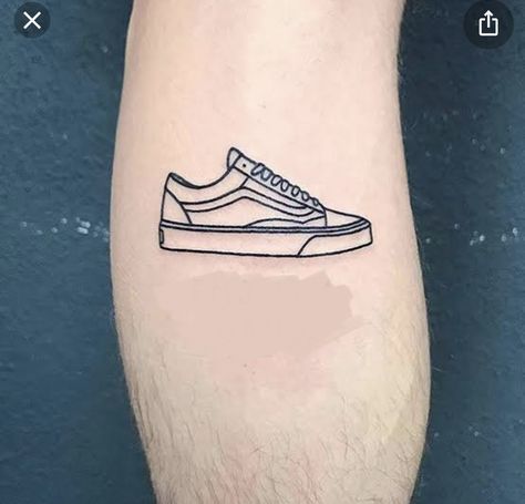 Vans Tattoo Design, Vans Shoe Tattoo, Vans Tattoo Ideas, Sneaker Tattoo, Vans Tattoo, Shoe Tattoo, Tree Sleeve Tattoo, Shoe Tattoos, Framed Tattoo