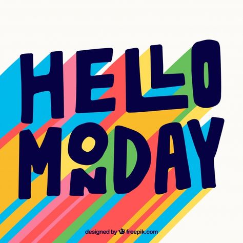 #NSLCtop hello monday, letters with many colors Free Vector Letras Cool, Monday Inspirational Quotes, Typographie Inspiration, Hand Lettering Inspiration, Hello Monday, 카드 디자인, Monday Quotes, Bold Typography, Typography Letters