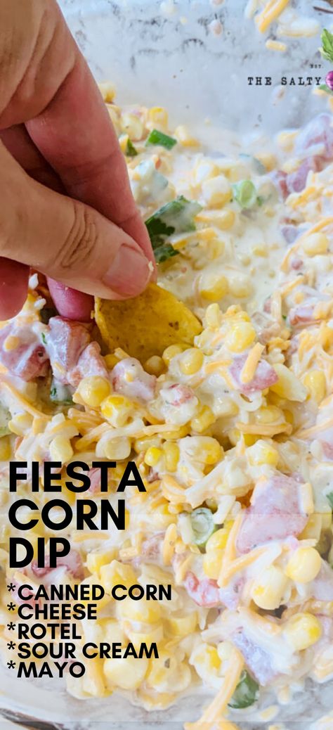 Mexican Corn Dip With Rotel, Things To Make For A Party, Mexican Corn Dip With Cream Cheese And Rotel, Mexi Corn Dip With Cream Cheese, Mexicorn Dip Recipe With Rotel, Sweet Corn Dip With Cream Cheese, Fiesta Corn Dip With Rotel, Snacks For Party Dips, Fresh Corn Dip Recipe