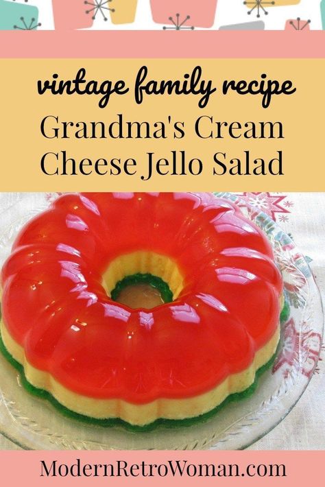 Cream Cheese Jello, Holiday Cooking Recipes, Sugar Free Cake Recipes, Jello Mold Recipes, Vintage Jello, Layered Jello, Jello Dessert Recipes, Crockpot Recipes Beef Stew, Jello Cake