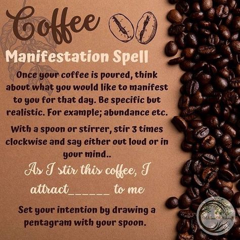 CO Mountain Witch on Instagram: "Good morning witches! Monday’s during a waxing moon are perfect for work manifesting magick! Here is a quick coffee magick spell for manifestation to do this morning! I hope you all have a magnificent and Magickal Monday! . . . . . . . . . . . . #coffeepotion #butfirstcoffee #coffee #goodmorning #coffeeandwitchcraft #witchesbrew #witchybrew #witchycoffee #witchesandcoffee #witchystuff #witchywoman #witchy #witchythings #witchyvibes #witchyways #witchesofinstag Coffee Magick, Good Morning Witches, Magical Herbs Witchcraft, Mountain Witch, Money Spells Magic, Wicca Recipes, Manifestation Spells, Waxing Moon, Quick Coffee