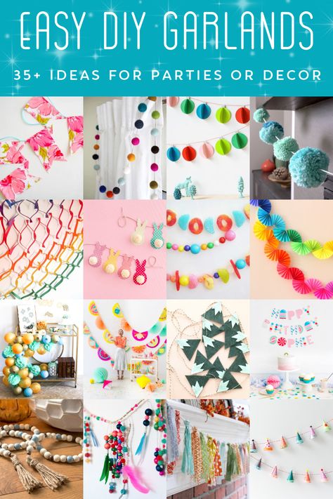 Learn how to make the best and easiest DIY garlands for parties or decor! There are some very unique options for Christmas and more. Origami Garland, Diy Garlands, Tissue Paper Decorations, Beautiful Paper Flowers, Tissue Paper Garlands, How To Make Garland, Paper Flower Garlands, Diy Birthday Banner, Paper Party Decorations