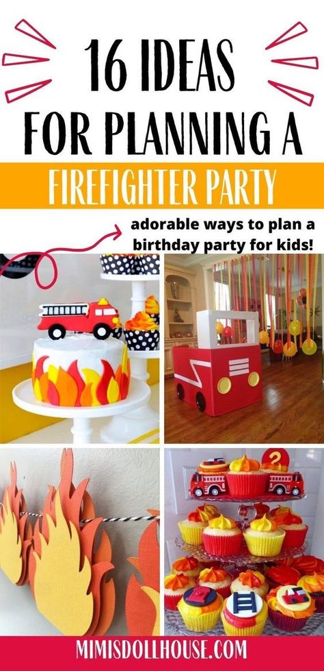 Firetruck Birthday Dessert Table, Fire Truck Two Birthday, Birthday Firetruck Theme, Fire Truck Birthday Games, Fireman 2nd Birthday Party, Fire Fighter Party Games, Blippi Firetruck Party, Fireman Theme Birthday Party, Emergency Vehicle Birthday Party Games