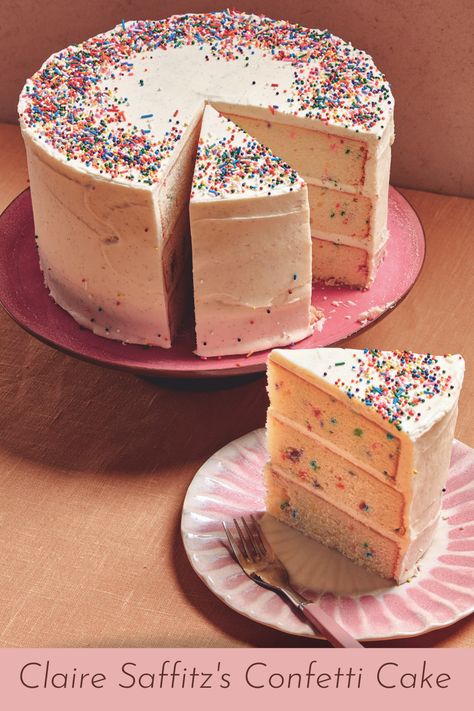 Claire Saffitz shares the recipe for her Confetti Cake from her New York Times bestselling cookbook, Dessert Person! Dessert Person, Claire Saffitz, Confetti Cake, Birthday Cake Recipe, Pretty Birthday Cakes, Fun Baking Recipes, Great Desserts, No Doubt, Cooking Recipes Desserts