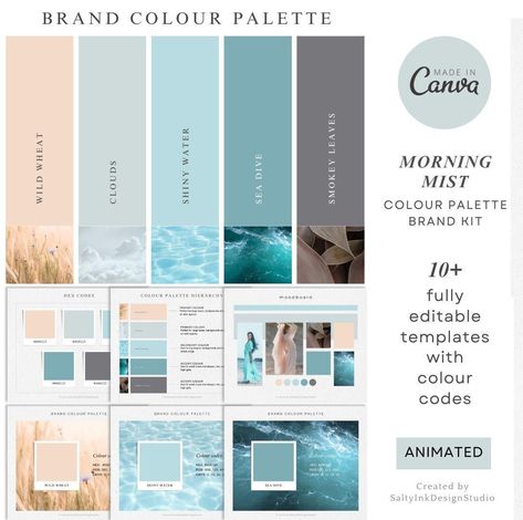 Blue color palette | Wedding color palette | Editable Canva colour palette | Small brand kit color palette | Color palette with rgb codes | Color palette with hex codes Carefully and professionally curated brand colour palette to help you refresh your business look and elevate it to the next level. Own your rebrand in seconds and possess a stunning visual guide to share with your small business team. You can use it as a color guide planning events like weddings, bachelorette parties, birthday pa Blue Color Palette Wedding, Rgb Code, Color Palette Wedding, Spa Colors, Planning Events, Mood Board Template, Business Team, Blue Color Palette, Color Guide