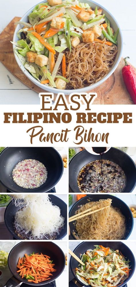 Filipino Pancit Bihon Recipe, Authentic Pancit Bihon Recipe Filipino, Easy Pancit Recipe Filipino Food, Easy Filipino Food Recipes, How To Make Pancit Filipino Food, Pancit Vegetarian, Easy Pancit Recipe, Best Pancit Recipe Filipino, Pancit Recipe Filipino Easy