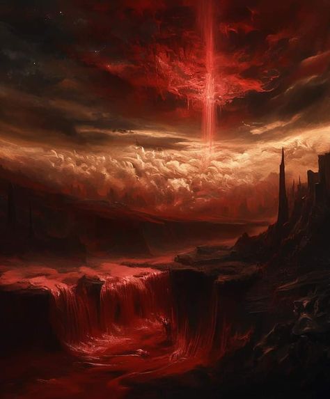 Hell Landscape, Game Background Art, Enchanted Kingdom, Red Desert, Night Landscape, Landscape Background, Biblical Art, Fantasy Setting, Fantasy Places