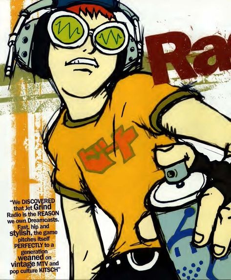 Dreamcast Aesthetic, Dreamcast Magazine, Cyberpunk Y2k, Rauch Fotografie, Jet Set Radio, Sega Dreamcast, Pahlawan Marvel, Graffiti Style Art, Comic Style Art