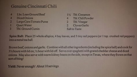 Copy Cat Cincinnati Gold Star Chili Gold Star Chili Recipe, Cincinnati Chili Recipe, Cincinnati Chili, Clone Recipe, Easy Eat, Awesome Recipes, Old Fashioned Recipes, Football Food, Cat Recipes