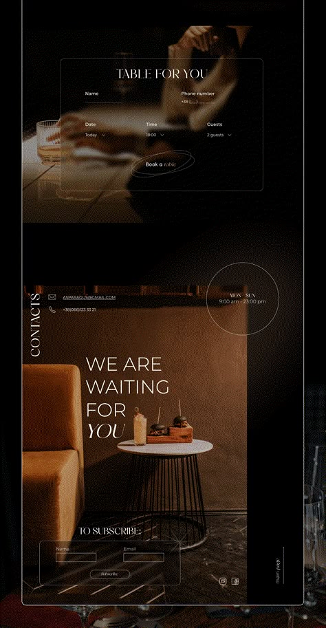 Landing page for restaurant "Asparagus" :: Behance