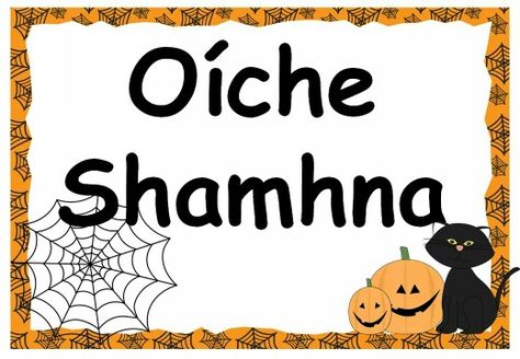 Oiche shamhna Oíche Shamhna, Learn Irish, Irish Language, European Languages, Samhain, School Stuff, St Patricks Day, Novelty Sign, Education