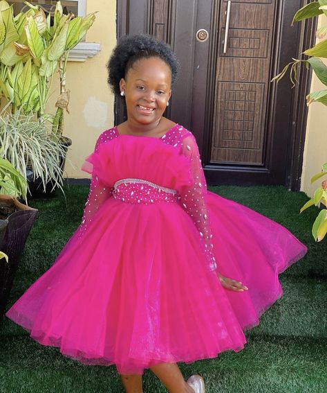 Nigerian Lace Dress For Kids, Christmas Gown, African Kids Clothes, Kids Party Wear Dresses, Beautiful Ball, Girls Dresses Sewing, African Dresses For Kids