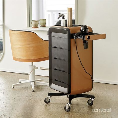 Salon Trolley Cart Ideas, Home Salon Ideas Small, Salon Ideas Small, Hairdressing Trolley, Salon Cart, Hair Salon Equipment, Hairdressing Chairs, Salon Trolley, Salon Mirrors