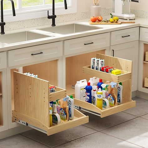 Diy Cupboard, Sliding Shelf, Cabinet For Kitchen, Under Kitchen Sink, Kitchen Cabinet Inspiration, Pull Out Cabinet, Under Sink Organizer, Cabinet Inspiration, Under Kitchen Sink Organization