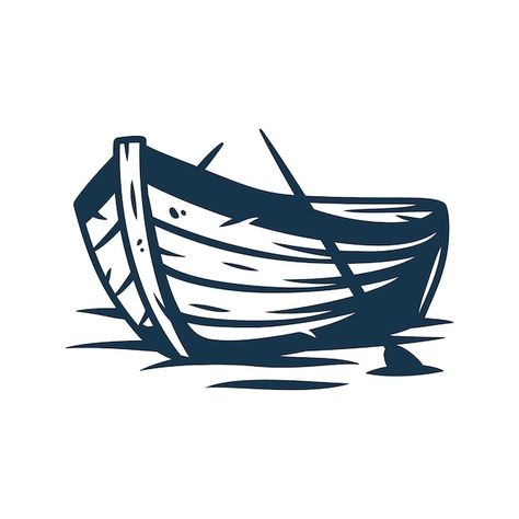 Wooden Row Boat, Boat Images, Boat Sketch, Boat Vector, Boat Illustration, Easy Doodle Art, Row Boat, Wooden Boats, Scroll Saw