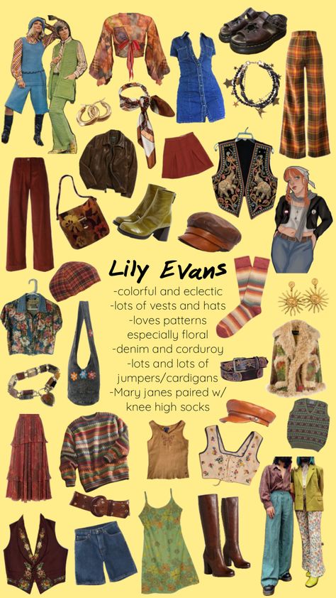 #lilyevans #lilypotter #marauders #70sfashion #70soutfit Lily Evens Outfits, Lily Potter Outfit, Marauders Style Outfits, Lily Evans Outfit Aesthetic, Lily Evans Cosplay, Mauraders Outfits, Marauders Party, Lily Evans Outfit, Marauders Cosplay