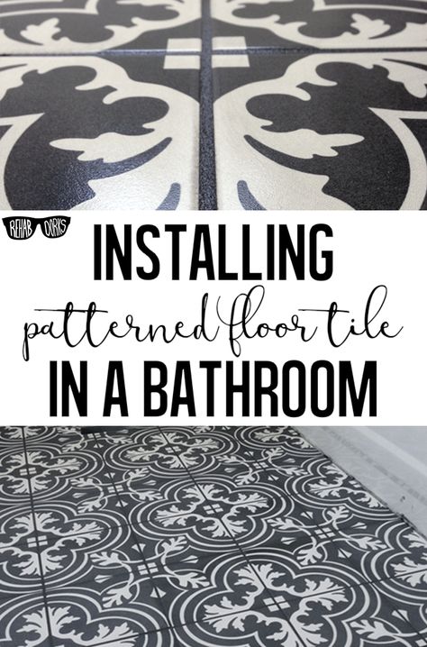 Encaustic Tiles Bathroom, Bathroom Floor Tile Patterns, Bathroom Rehab, Tile Bathroom Floor, Tile Tub Surround, Patterned Bathroom Tiles, Victorian Bathroom, Tub Tile, Patterned Floor Tiles