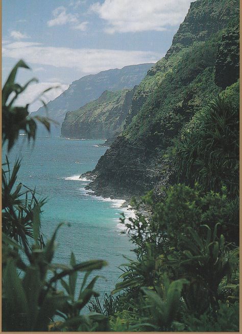 cte-de-n-pali-le-de-kauai-hawaii---photo-de-ron-dahlquist_23555382168_o  #vintage #retro #travel #ads #poster #traveling #USA #postcards #pictures #art #Hawaii Vintage Hawaiian Photography, Aesthetic Hawaii Pictures Vintage, Hawaii In The 60s, Vintage Ocean Photography, 60s Hawaii Aesthetic, Hawaii Vintage Poster, Hawaii Aesthetic Landscape, 80s Hawaii Aesthetic, 90s Hawaii Aesthetic