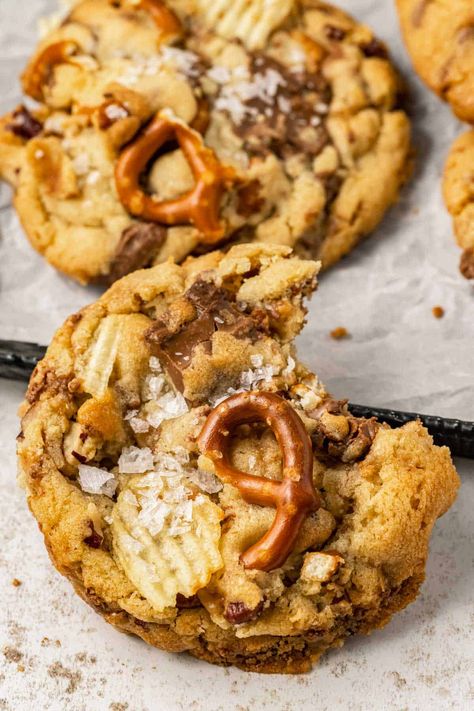 Panera Kitchen Sink Cookie Recipe, Kitchen Sink Cookies Recipe, Aesthetic Cookies, Sink Cookies, Kitchen Sink Cookies, Salty Cookies, Shugary Sweets, Crazy Cookies, Frozen Cookie Dough