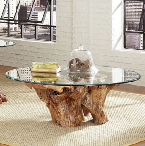 8 Modern Glass Coffee Tables for Your Living Room Ball Coffee Table, Driftwood Coffee Table, Tree Stump Table, Driftwood Furniture, Made Coffee Table, Stump Table, Wood Table Design, Solid Coffee Table, Woodworking Furniture Plans