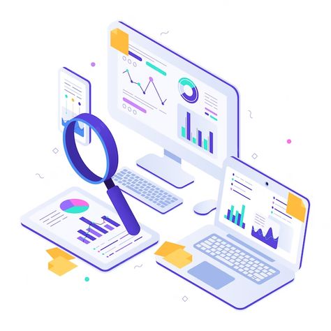 Premium Vector | Online financial audit. isometric website metrics, statistical graphs dashboards and web seo research illustration Social Strategy, Best Seo Company, Social Media Company, Vector Online, Digital Business Card, Best Digital Marketing Company, Marketing Skills, Web Design Company, Seo Company