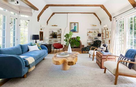 New Project Alert! Em And Key Are Designing The Main Bedroom Suite in The 2021 Real Simple Home - Emily Henderson Morocco Living Room, Emily Henderson Living Room, Em Henderson, New Sofa, Pop Of Red, Living Room Update, Emily Henderson, Simple Living Room, Room Update