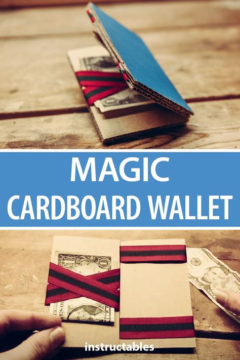 Magic Wallet Diy, Instructables Projects, Cardboard Decor, Magic Tricks For Kids, Cardboard Costume, Easy Magic Tricks, Magic Wallet, Magic Crafts, Easy Magic